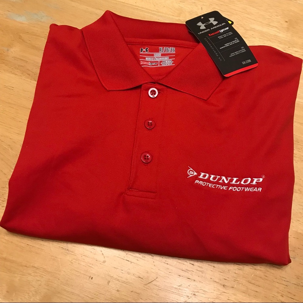 NWT Under Armour Golf Loose Heat Gear Red Polo